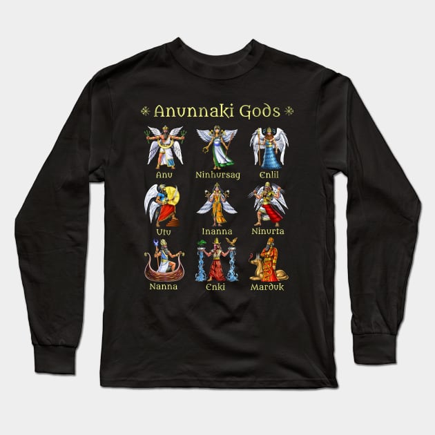 Anunnaki Gods Long Sleeve T-Shirt by underheaven